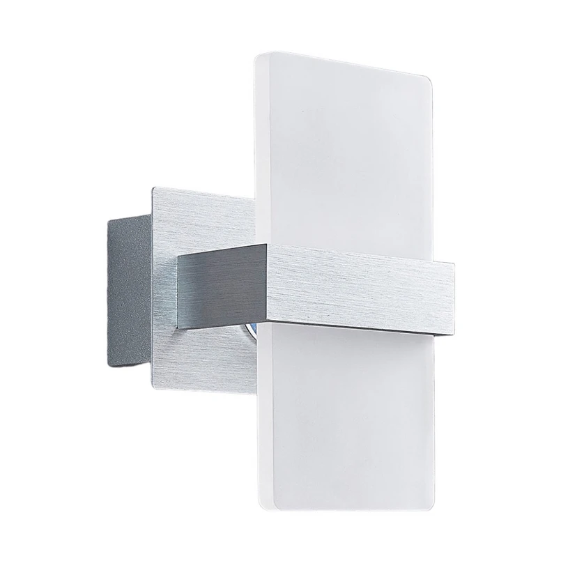 Lindby - LED-væglampe Yorick, 18 cm, aluminium/hvid med afbryder