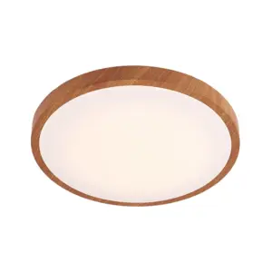 Lindby - Mynte Round LED-loftlampe Ø42cm Træ/Hvid