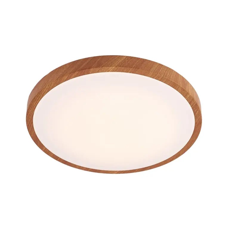 Lindby - Mynte Round LED-loftlampe Ø42cm Træ/Hvid