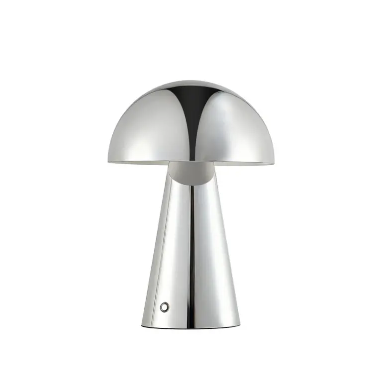 Lindby - Nevijo LED-bordlampe, Ø 20 cm, USB, krom, dæmpbar