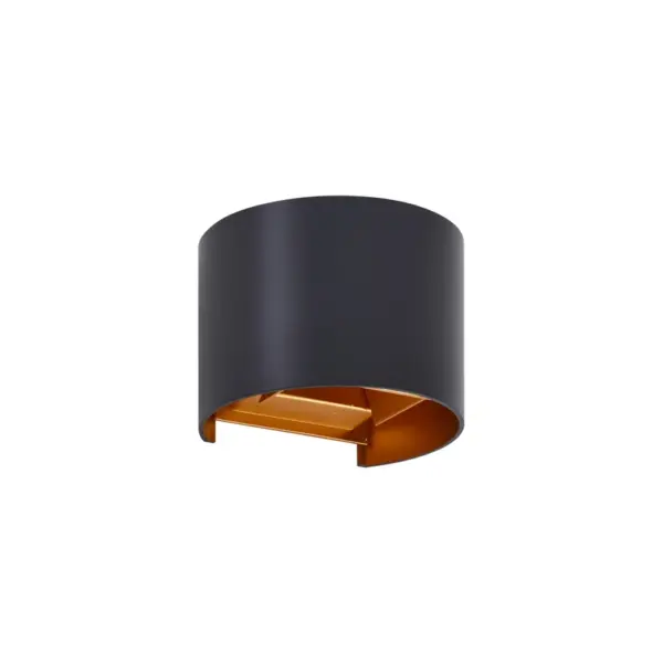 Lindby - Nivar Round LED Udendørs Væglampe Black/Gold