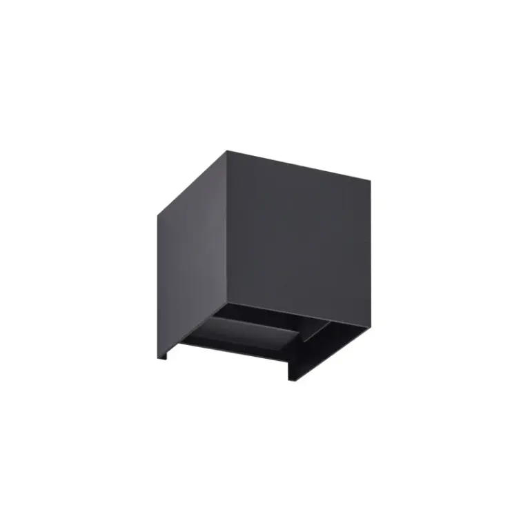 Lindby - Nivar Square LED-udendørs væglampe, sort –
