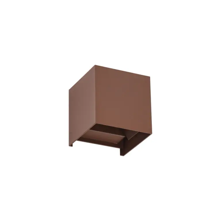 Lindby - Nivar Square udendørs LED-væglampe Rust Brown