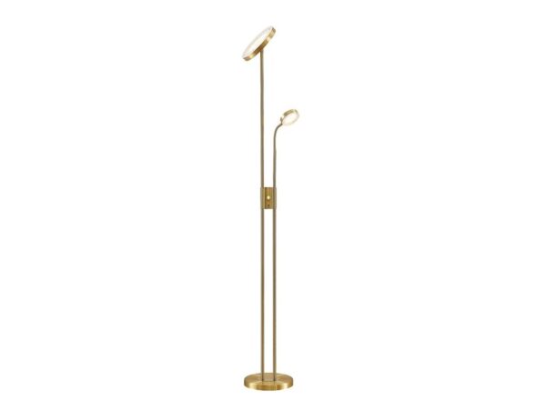 Lindby - Seppa LED Gulvlampe Round Matt Brass