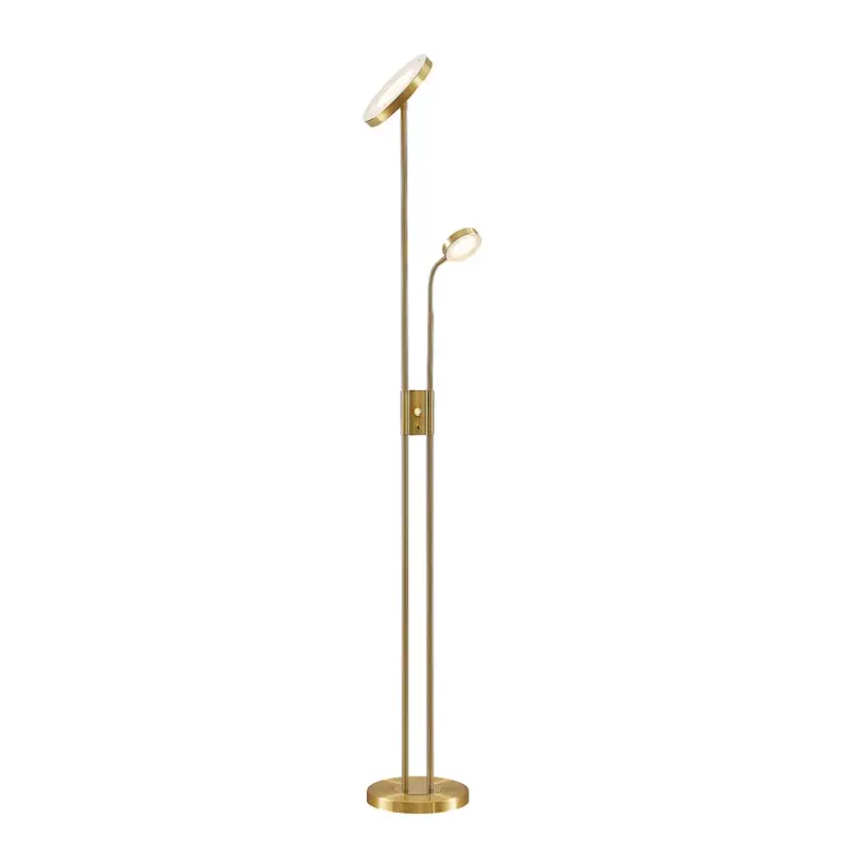 Lindby - Seppa LED-gulvlampe Round Matt Brass