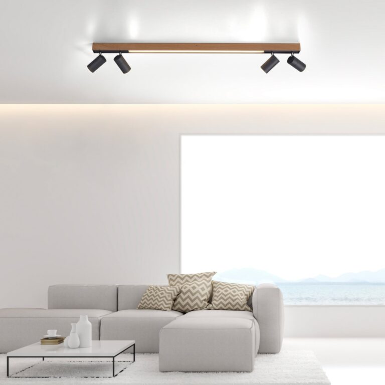 Lines LED-loftlampe, 120 cm, eg/grafit – PURE PURE Lines Spot - Stue - Metal - Med flere lyskilder