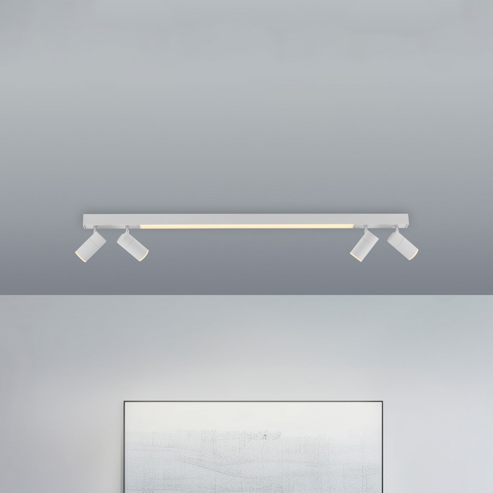 Lines LED-loftlampe, 120 cm, hvid, CCT, fjernbetjening – PURE Pure Lines - Stue - Moderne - Metal - Kantet