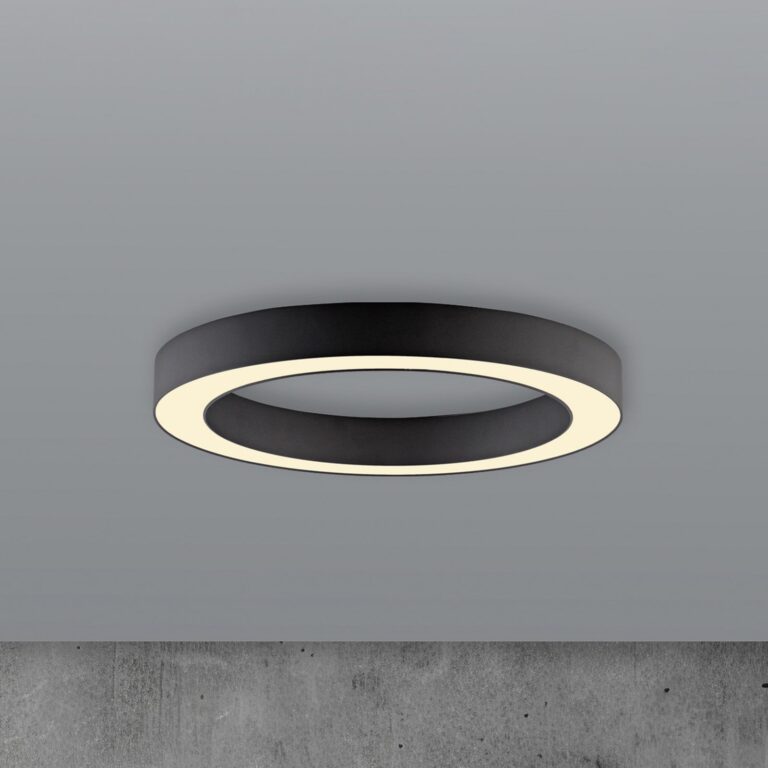 Lines LED-loftlampe, Ø 35 cm, grafit, CCT, fjernbetjening – PURE - Stue - Moderne - Metal - Rund