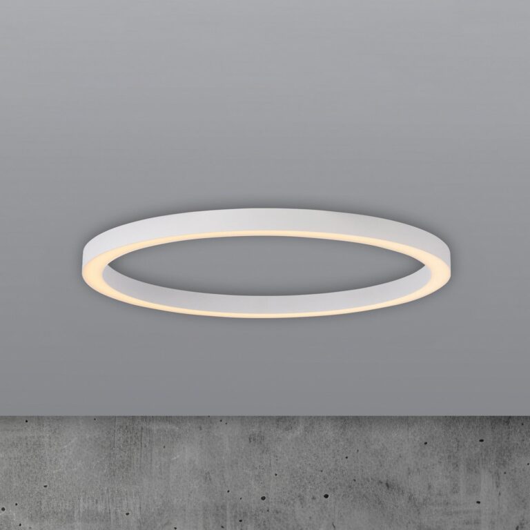 Lines LED-loftlampe, Ø70 cm, hvid, CCT-fjernbetjening – PURE - Stue - Moderne - Metal - Rund