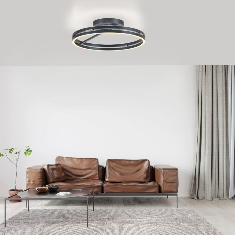 Loop LED-loftlampe, mystic grey, Ø 60 cm, CCT – PURE PURE Loop - Stue - Moderne - Aluminium - Med én lyskilde