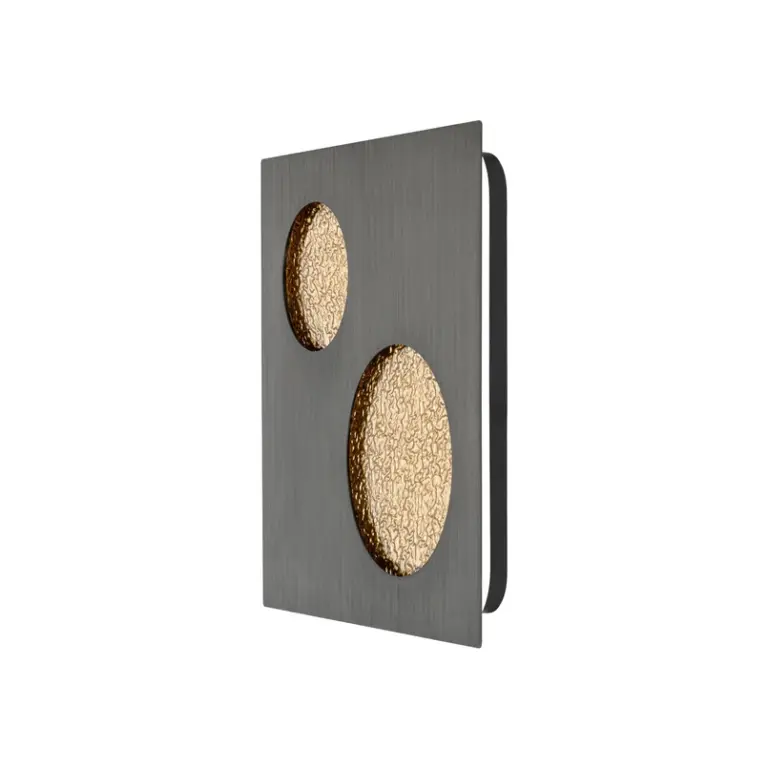 Lucande - Delin LED-væglampe grå/guld 55 x 55 cm dæmpbar