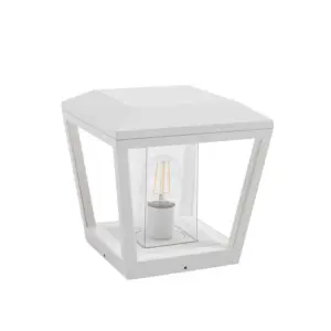 Lucande - Dunia sokkellampe, E27, hvid, IP54, metal, 24 cm