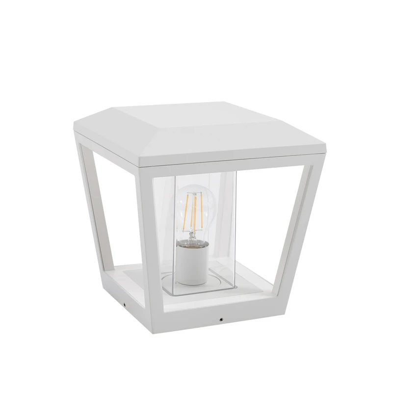 Lucande - Dunia sokkellampe, E27, hvid, IP54, metal, 24 cm