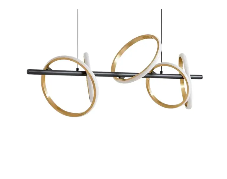 Lucande - Madu LED Pendel L92,5 Sort/Guld/Hvid