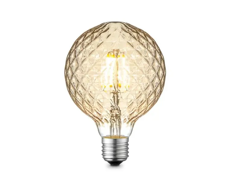 Lucande - Pære LED 4W Amber Facet G95 Dæmpbar E27