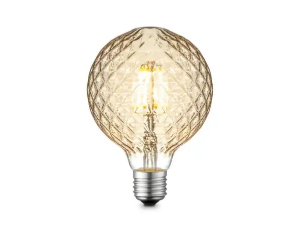 Lucande - Pære LED 4W Amber Facet G95 Dæmpbar E27