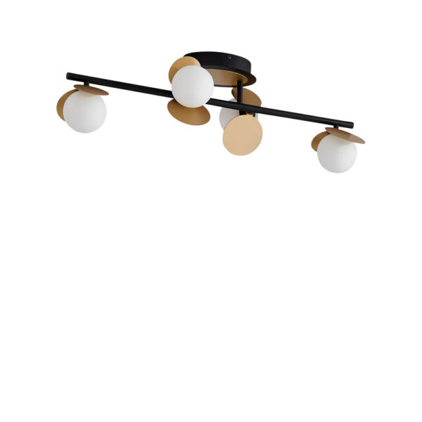 Lucande - Pallo 4 LED Loftlampe Sort/Guld