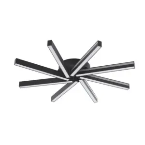 Lucande - Smart LED-loftlampe Tjado, Ø70 cm, sort, RGBW