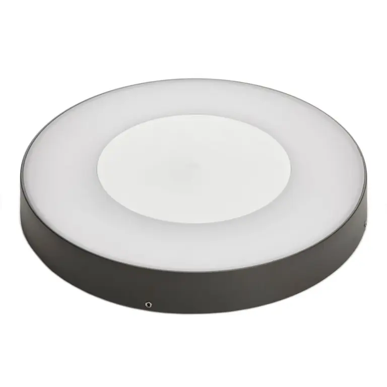 Lucande - Sora LED udendørs loftlampe, rund, sensor, IP54