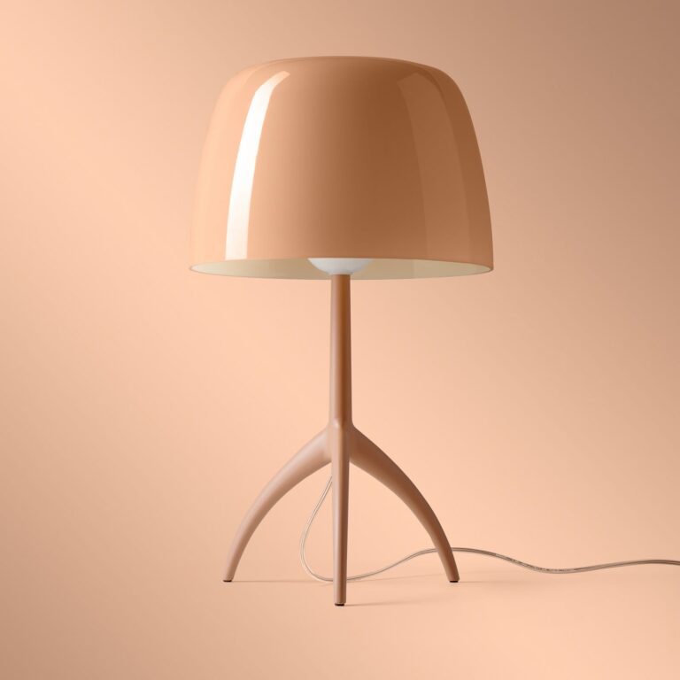 Lumiere Nuances LED-bordlampe, 35 cm, lyserød, dæmpbar - Foscarini Lumiere nuances piccola - Stue - Design - Glas - Med skærm