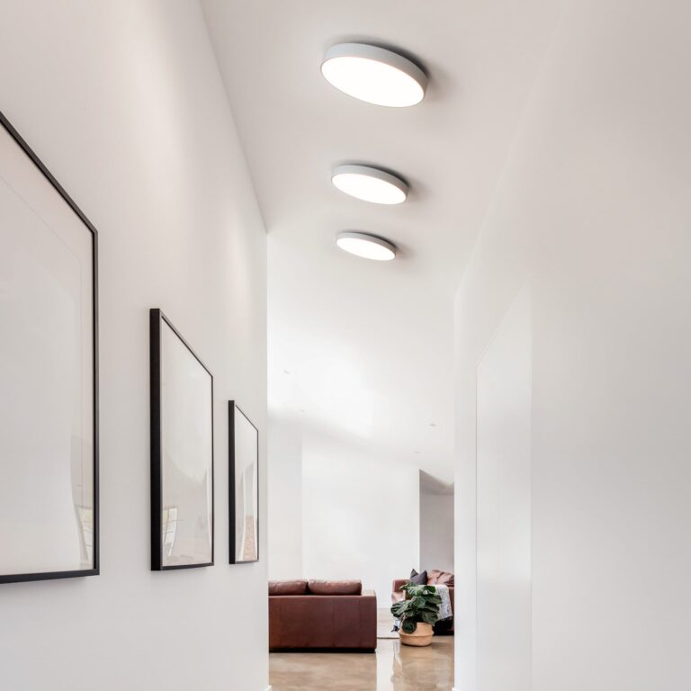 Luna C450 LED-loftlampe, hvid, Ø 45 cm, CCT – Antidark - Stue - Aluminium - Med én lyskilde