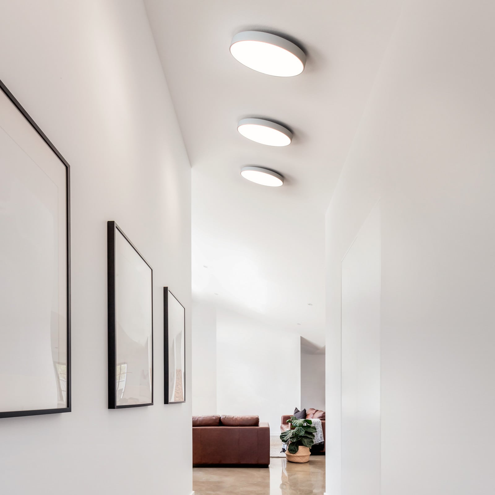Luna C450 LED-loftlampe, hvid, Ø 45 cm, CCT – Antidark - Stue - Aluminium - Med én lyskilde