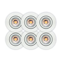 Luna Low profile LED downlight, 6 stk., mat hvid, 2700K, 350lm, 6,2W, dmpbar, IP44