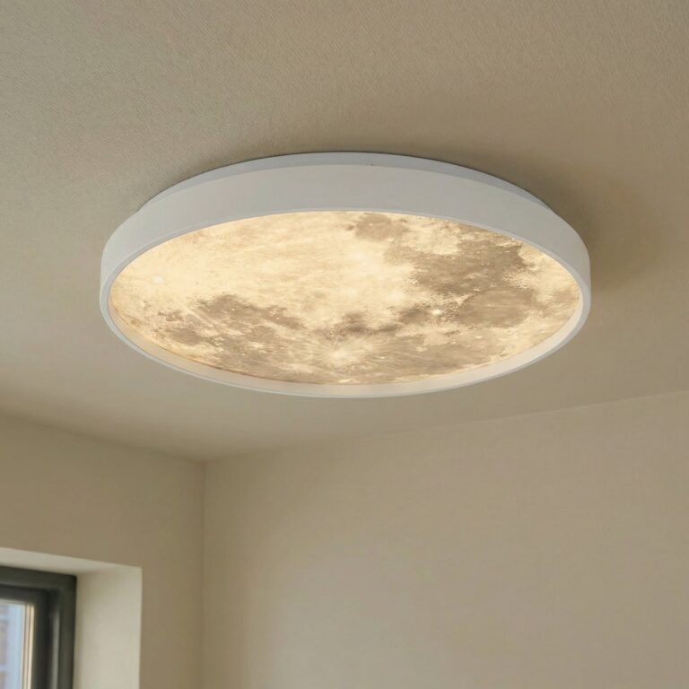 Lune LED Loftlampe Hvid/Grå - Lindby - Stue - Moderne - Plastik - Rund