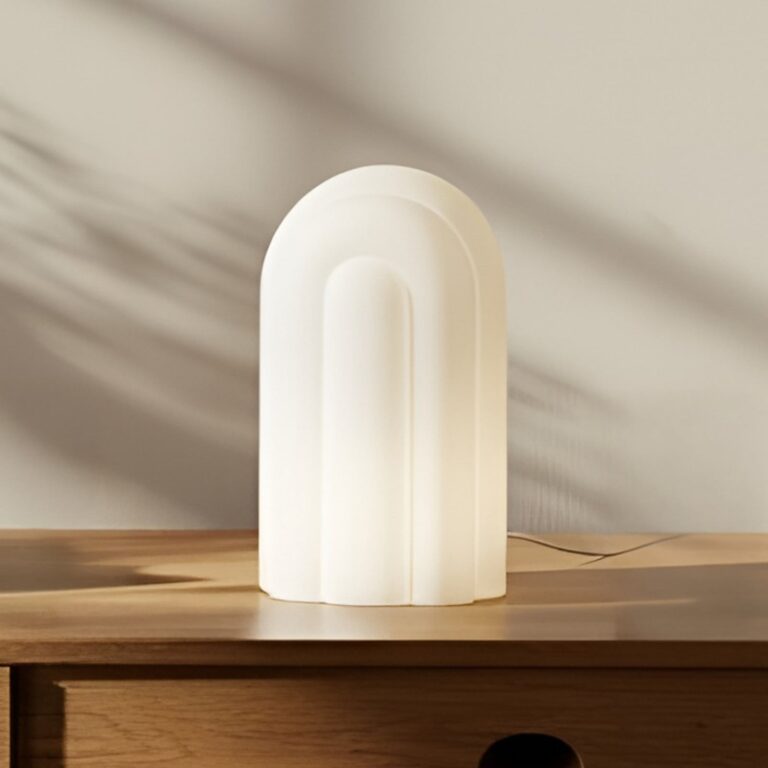 Lunja LED-bordlampe, 30 cm, hvid, CCT, glas - Lucande - Stue - Moderne - Med én lyskilde