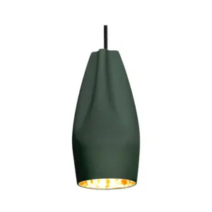 MARSET - Pleat Box 13 LED Pendel Mørk Grøn/Guld