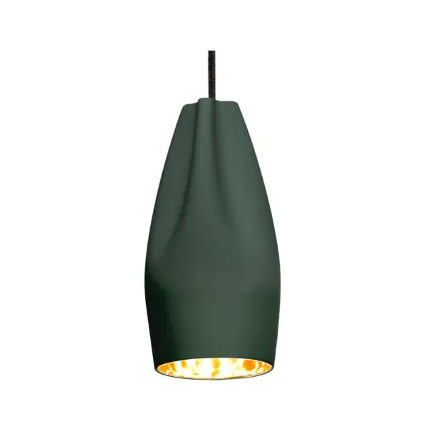 MARSET - Pleat Box 13 LED Pendel Mørk Grøn/Guld