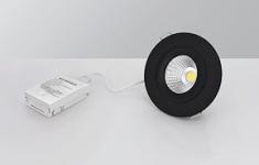 Malmbergs Downlight MD-360, LED, 6W, Sort, AC-Chip, IP44