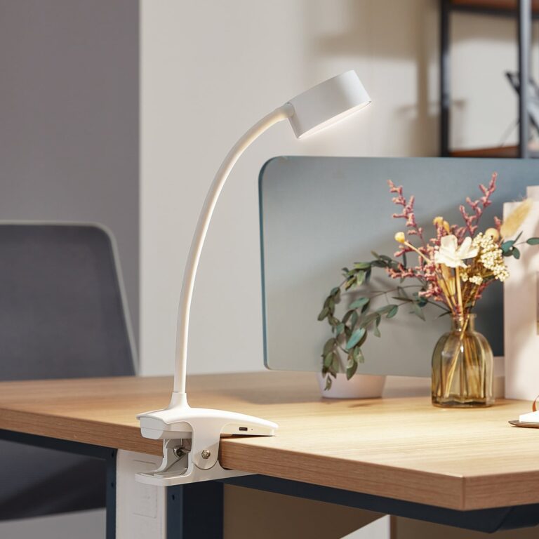 Maori LED Portable Bordlampe w/Klemme Hvid - Lindby - Kontor / arbejdsværelse - Moderne - Metal - Med én lyskilde