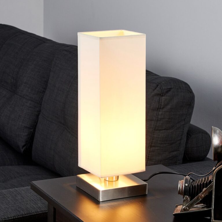 Martje LED Bordlampe Cream - Lindby - Stue - Moderne - Stof / tekstil - Med skærm