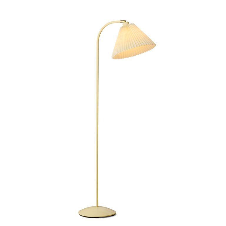 Medina gulvlampe creme/gul forkromet
