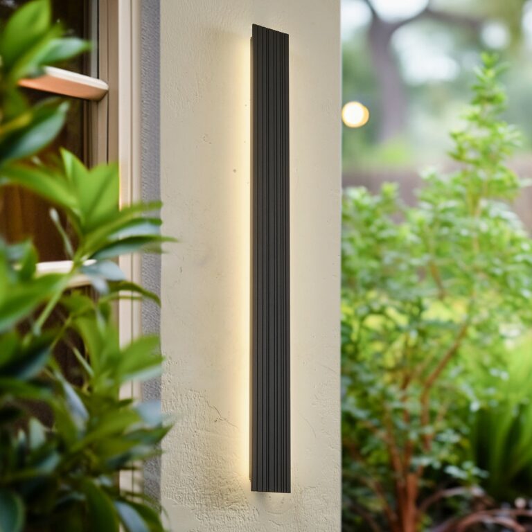 Melira udendørs LED-væglampe, højde 100 cm, antracit – Lucande - Terrasse - Moderne - Aluminium - Med én lyskilde