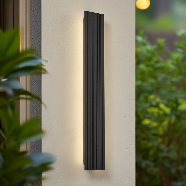 Melira udendørs LED-væglampe, længde 60 cm, antracit – Lucande - Terrasse - Moderne - Aluminium - Med én lyskilde