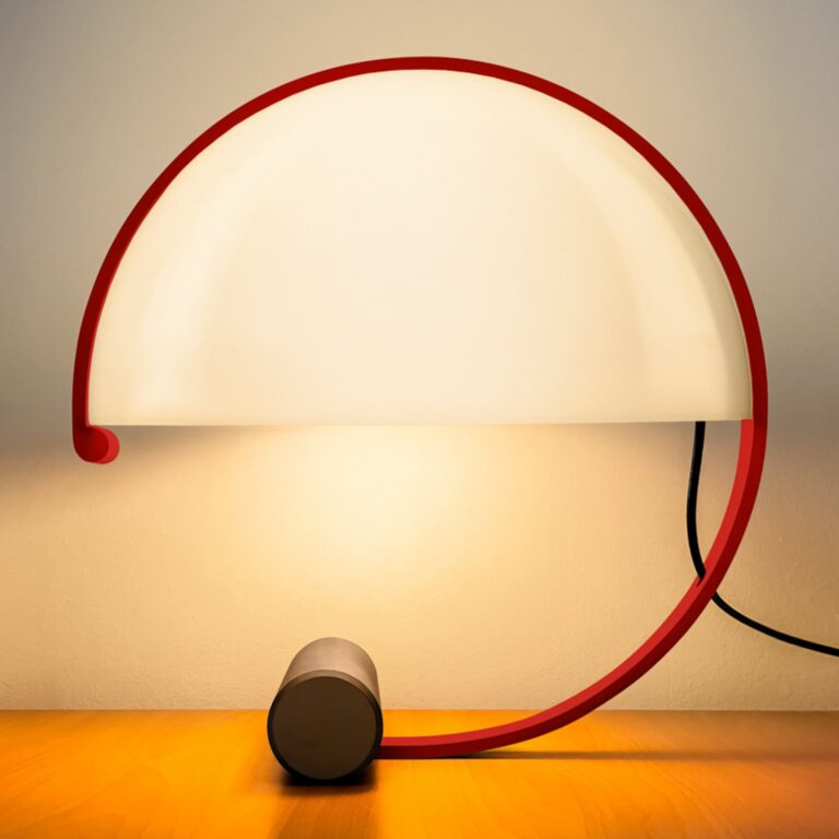 Meta LED-bordlampe, hvid/guld, højde 37,5 cm Stilnovo - Stue - Design - Metal - Med skærm