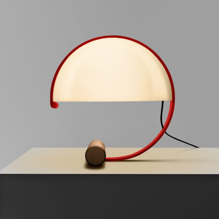 Meta LED-bordlampe, hvid/rød, højde 37,5 cm Stilnovo - Stue - Design - Metal - Med skærm