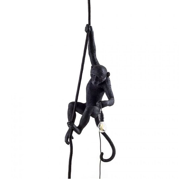 Monkey With Rope Loftlampe Sort Udendørs