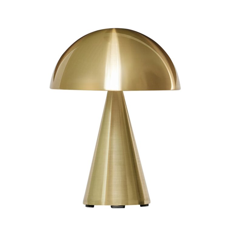 Mush LED-batteridrevet bordlampe, messing, IP44, dæmpbar - HÜBSCH - Stue - Design - Metal - Med én lyskilde