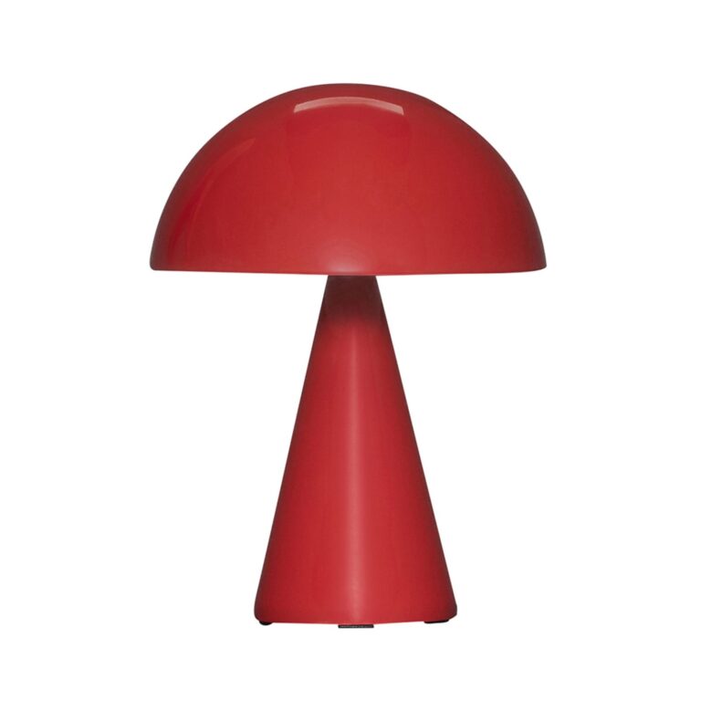 Mush LED-batteridrevet bordlampe, rød, IP44, dæmpbar - HÜBSCH - Stue - Design - Metal - Med én lyskilde
