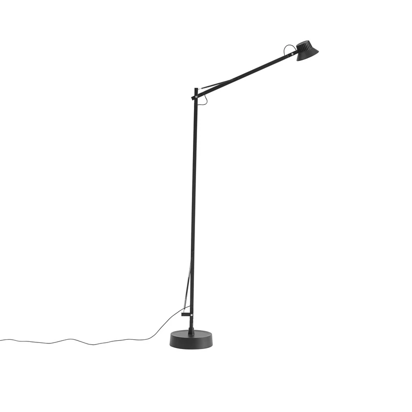 Muuto - Dedicate LED-gulvlampe, sort, dæmpbar, aluminium –