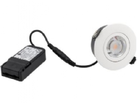 NORDTRONIC Low Profile Flexible G2 Ø75 2700K driver, rund, mat hvid, inden- og udendørs brug