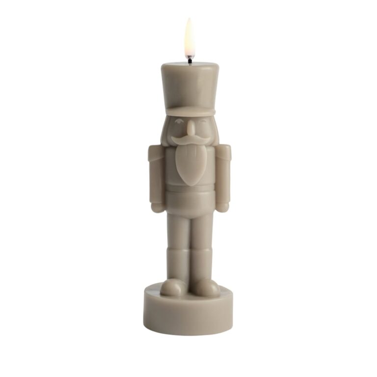 NUTCRACKER LED-stearinlys, sandfarvet, højde 21 cm – Uyuni Lighting - Stue - Andet - Med én lyskilde