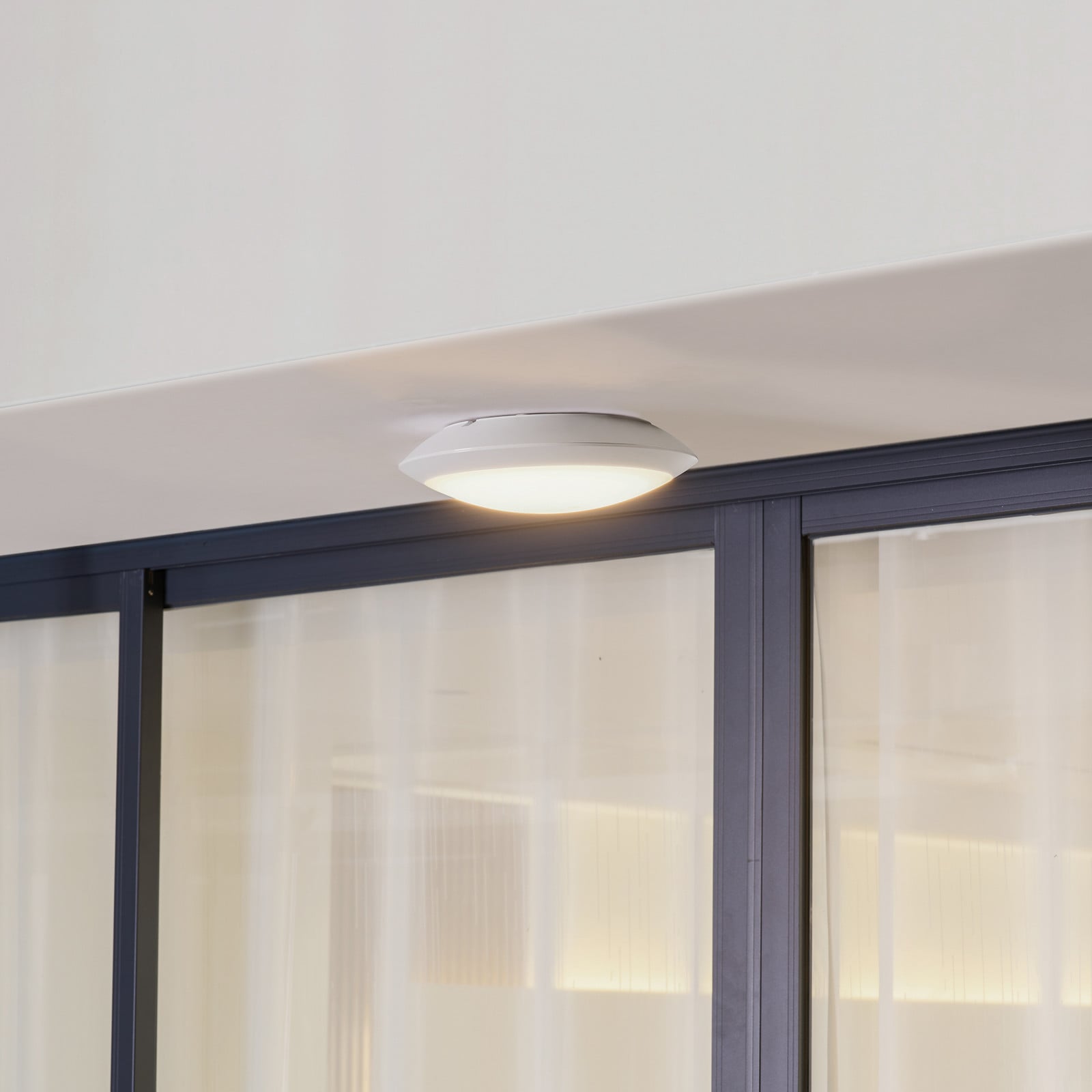 Naira LED Udendørs Væglampe w/Sensor White - Lindby - Altan - Moderne - Plastik - Rund