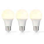 Nedis LED Pære E27 | A60 | 11 W | 1055 lm | 2700 K | Varm Hvid | Retro stil | Frosted | 3 stk.