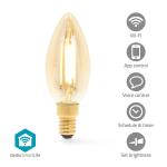 Nedis SmartLife LED Glødepære | E14 | 470 lm | 4.90 W | Varm Hvid | 1800 - 3000 K | Glas | Android / IOS | Stearinlys | 1 stk.