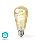 Nedis SmartLife LED Glødepære | Wi-Fi | E27 | 360 lm | 4.9 W | Varm til kølig hvid | 1800 - 6500 K | Glas | Android / IOS | ST64 | 1 stk.