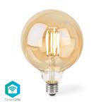 Nedis SmartLife LED Glødepære | Wi-Fi | E27 | 806 lm | 7 W | Varm Hvid | 1800 - 3000 K | Glas | Android / IOS | Globe | 1 stk.